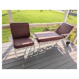 Wrought Iron Patio Chaise Lounge and Chair -