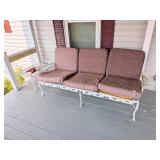 Wrought Iron Patio Sofa and Side Table  -