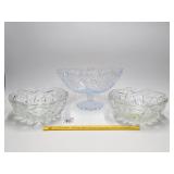 (3) Glass Serving Bowls - possibly Crystal - have