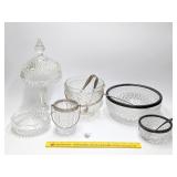 Group of Vintage Clear Glassware including a