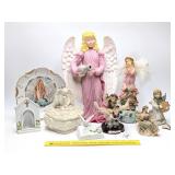 Group of Angel Figurines and Christian Décor -