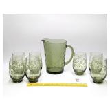 (7) Vintage Libbey Mint Bouquet Glasses and a