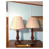 (2) Table Lamps - Bases Match - Shades do not -