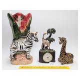 Group of Giraffe and Zebra Décor - Vase is
