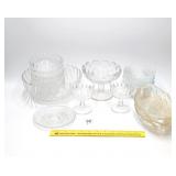 Group of Clear Glassware including a Salad Bowl