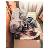 Box of Blankets and Throws - Located in BR1