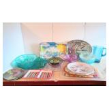 Group of Plastic Serveware, also (2) Metal Trays