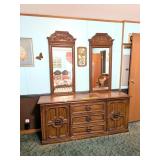 Vintage Dresser with Double Mirrors - Matches Lot