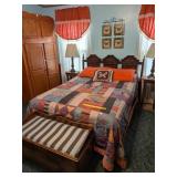 Vintage Queen Size Head Board with Bed Frame.