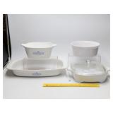 (4) Pieces of Corning Ware including (2) Blue
