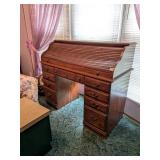 Roll Top Desk - Measures Approx. 48W x 41T x 22D