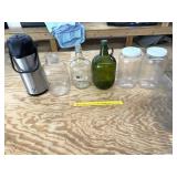 Coffee Dispenser, some glass jugs and jars (some