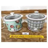 Pair of Small Pioneer Woman Crock Pots