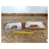 Pair of Pioneer Woman Baking Dishes; one on left