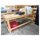 Large Wooden Work Table; approx. 36 3/4 in T x 96