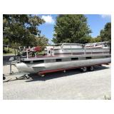 1988 24 Ft Grumman Aluminum Pontoon Boat; 115 HP