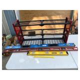 (3) Levels & a small metal shelf