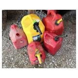 Group lot of fuel cans