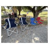 Group lot of camping chairs