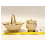 Lenox Colonial Sugar Bowl w/ lid & a Lenox Basket