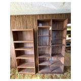 Pair of bookcases / shelves; bookcase on right is