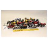 Group lot of toy motorcycles & scooters