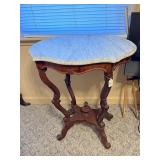Vintage Marble Top Side Table; approx. 29 in T x