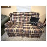 Loveseat; approx. 61 in L; has some staining on
