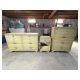 (3) Pieces of Matching Vintage Bedroom Furniture;