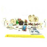 Group lot of decorative items including a bird