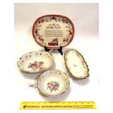 Vintage Hand-Painted Bowls, marked Germany; Also,