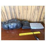 Cassette Recorder, DVD Player, CD Player; all