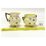 Belleek Shamrock Creamer & Sugar Set