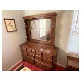 Dresser w/ mirror; approx. 73 in T x 58 in W x 18