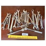 Group lot of wrenches & a couple of ratchets