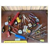 Group lot of tools including a mag light