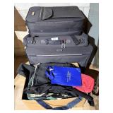 Large group lot of luggage and travel bags