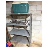 Metal Shelf; also included is a Coleman cooler