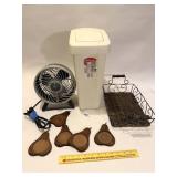 Small Rubbermaid Trash Can, Small Honeywell Fan,