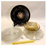 Vintage Metal Decorative Tray, glass trays, &