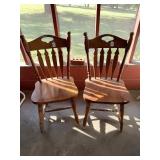 Pair of Wooden Dining Room Chairs