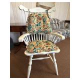 Wooden Chair w/ sunflower cushions; approx. 40
