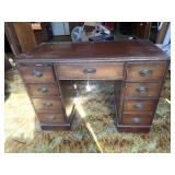 Vintage Wooden Desk; has damage to finish;