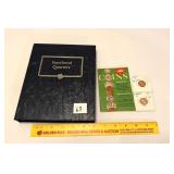 Statehood Quarters Book; not complete, some coins
