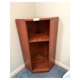 Vintage Wooden Corner Shelf; shows some damage /