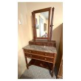 Antique Dresser w/ marble top (has a crack as