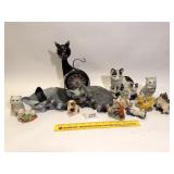Group lot of cat figurines; some resin, some