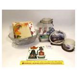 Decorative Bowl, Ceramic Trivet, Cup & Saucer