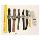 Group lot of watches & a watch band; unknown