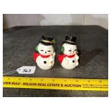 Pair of Vintage Snowman Salt & Pepper Shakers,